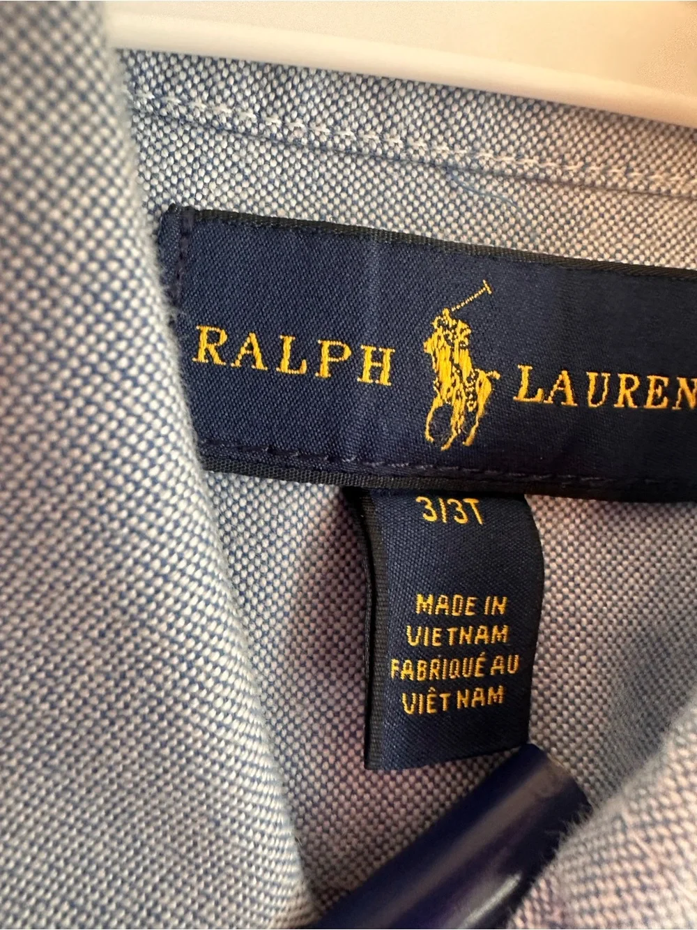 Ralph Lauren Boys Blue Oxford Button Down Shirt Size 3/3T Pony Logo